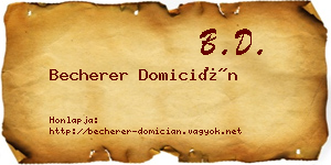 Becherer Domicián névjegykártya